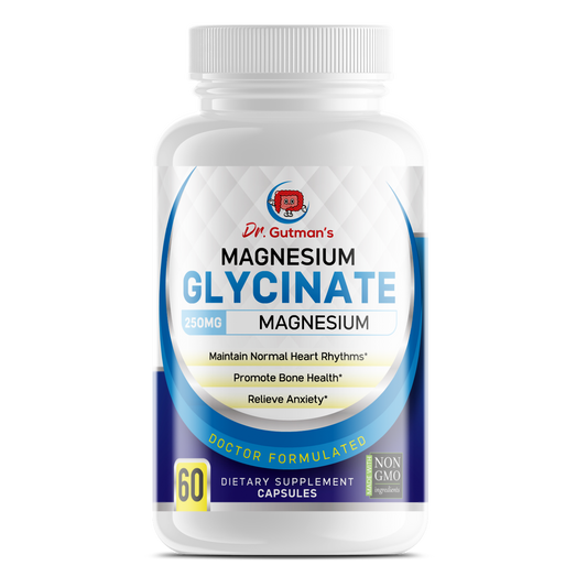 Dr. Gutman's® Magnesium Glycinate – NSF-Certified, Non-GMO, Vegan Friendly, Vegetarian, 60 250mg capsules